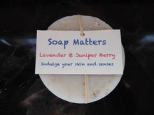 Load image into Gallery viewer, Soap Matters Natural Soap Labelled Juniperberry & Lavender soap (the De-stressing and Detox bar)