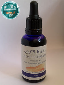 Soap Matters Blended Oil 30ml Simplicity Face Oil No1 - for Blemished & Acne Prone skin (Award winning)