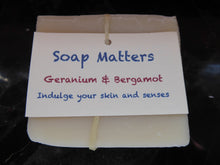 Load image into Gallery viewer, Geranium and Bergamot natural soap