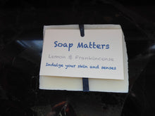 Load image into Gallery viewer, Lemon and Frankincense natural soap 90gr
